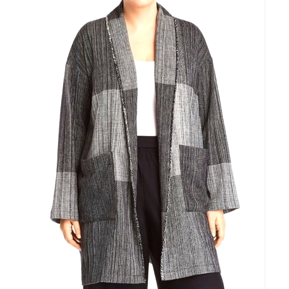 Eileen Fisher Hazy Blocks Organic Cotton Jacket - Picture 3 of 8